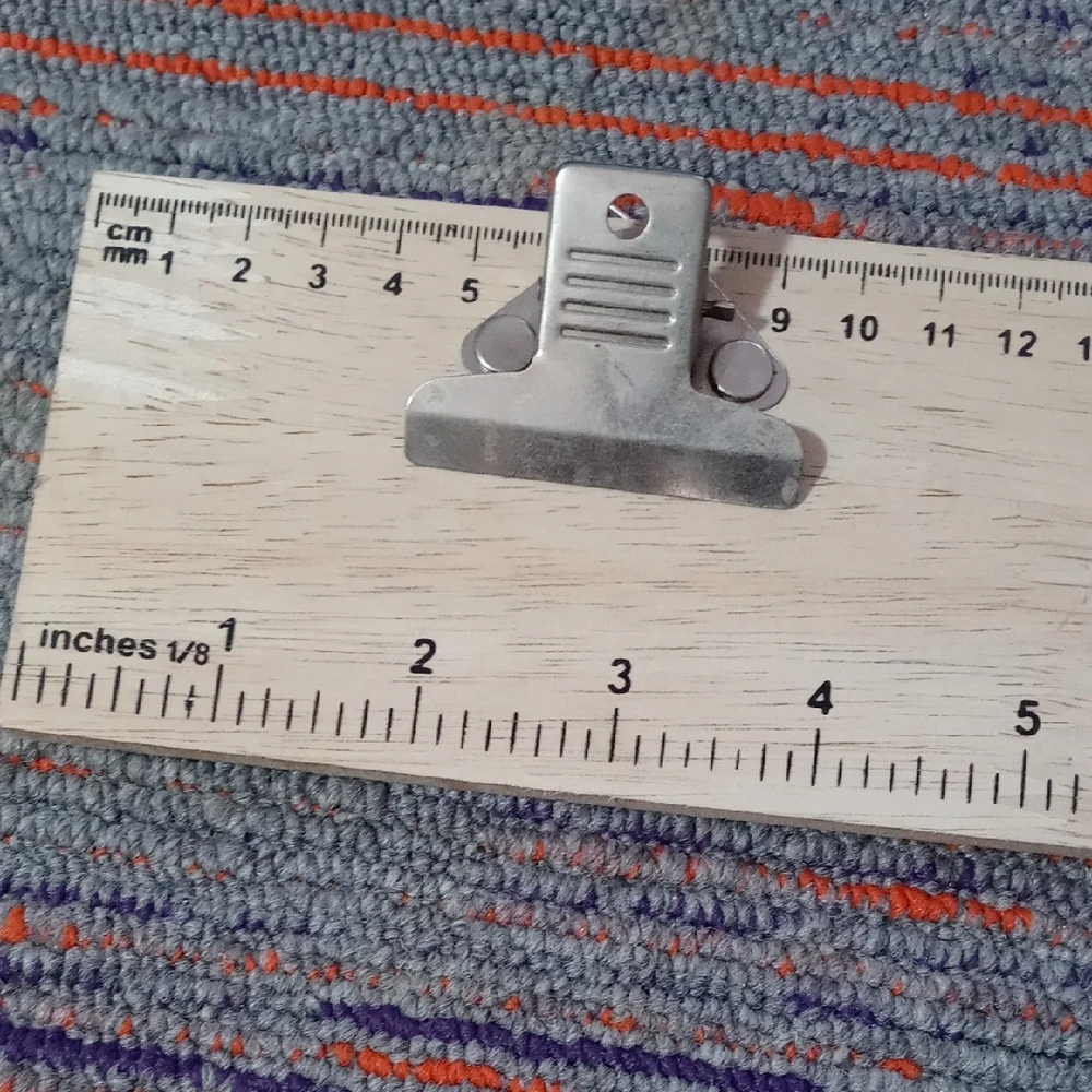 Wooden Ruler with Metal Clips
